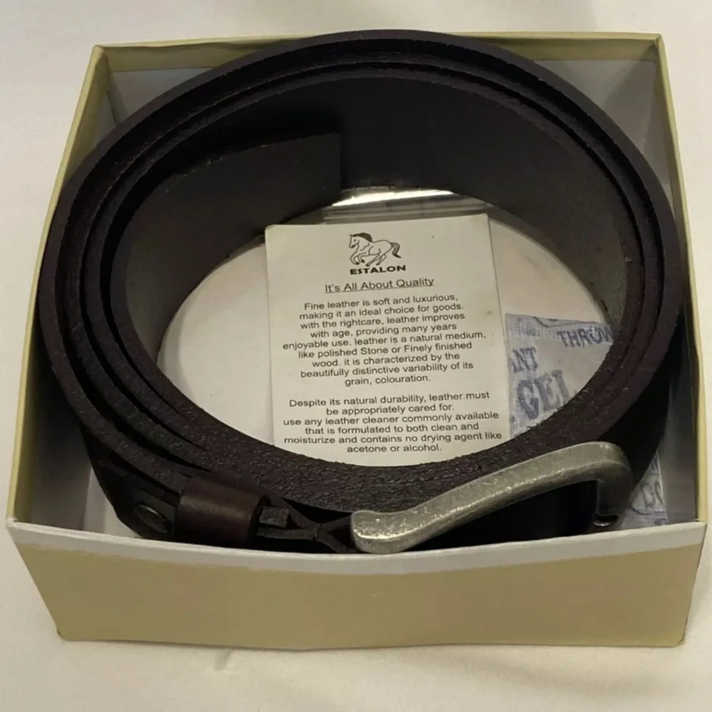 Men’s Genuine Leather Belt Classic Single Prong 42-46”